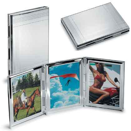 Silver Plated Triple Frame Photo Mount