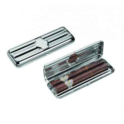 Triple Fine Silver Plated Cigar Case