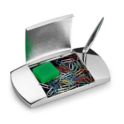 Silver Plated Pen Stand and Desk Organiser in Luxury Presentation Box