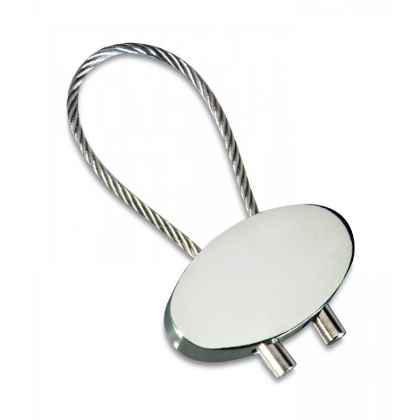 Oval Cable Keyring Shiny
