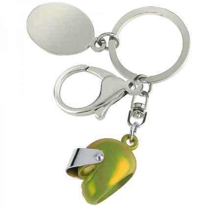 Yellow Motor Cycle Helmet Small Key Ring