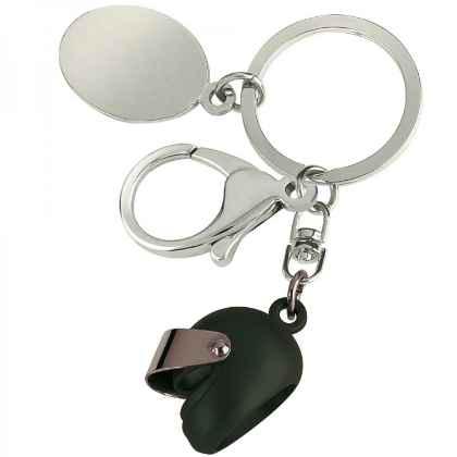 Black Motor Cycle Helmet Small Key Ring
