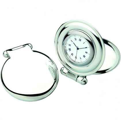 Desk clock "Shell" silver ring