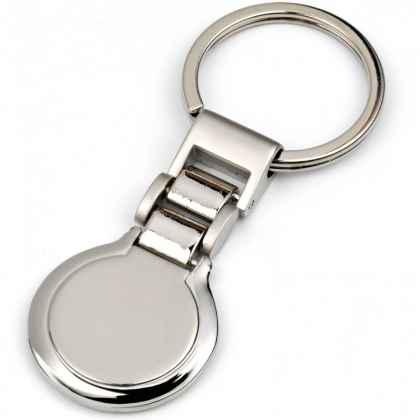 Key chain satin/shiny, round with chain