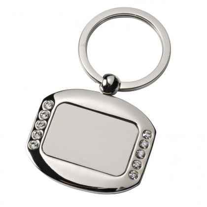Key chain with crystals, rectangula