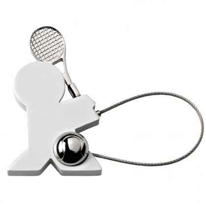 Key chain person with tennis racket and ball “Tennis”