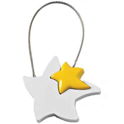 Key chain chrome and yellow star “Stella gialla”