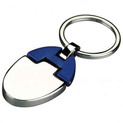 Key chain chromed shiny/blue