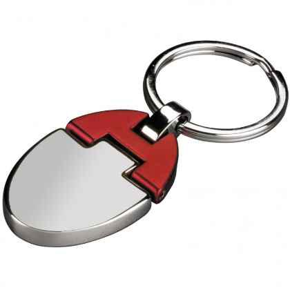 Key chain chromed shiny/red