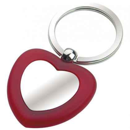 Key chain red "love" shiny plate