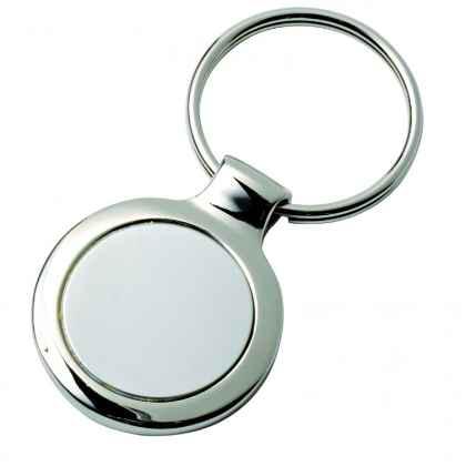 Key chain round chromed with detachable plate