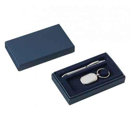 Box blue for set pen and key chain