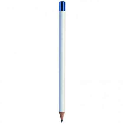 Pencil with white body and blue tip