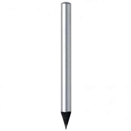 Pencil with silver body and black wood