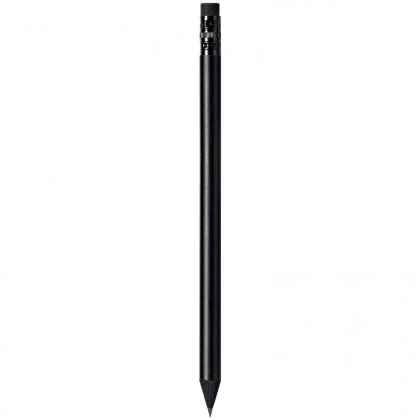 Pencil with black body, black wood and black rubber