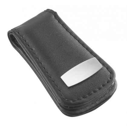 Money Clip in faux Leather Black