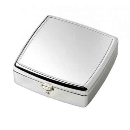 Chrome Pillbox with 2 Compartment