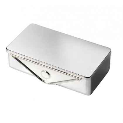 Double lipstick holder with mirror silver plated