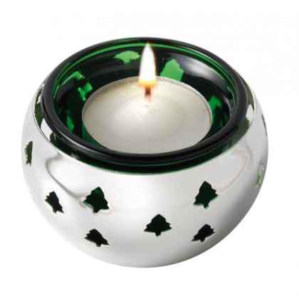 Candle holder decorated with trees