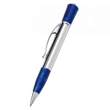 Ball point pen chromed/blue