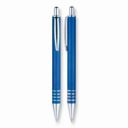 Ball point pen aluminium blue