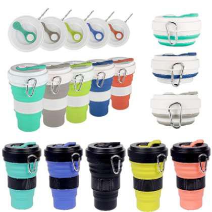 WG-CUP-A5 Collapsible Travel Cup  Reusable Coffee Cup Portable Silicone Folding Camping Cup