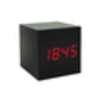 Cube small square digital led wooden table alarm clock