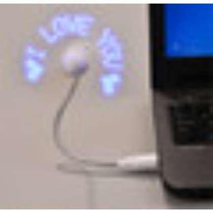 WG-MF03  Wholesale Gift Flexible Stand USB Mini LED Flash Words Fan with LED Light Cool Gadget