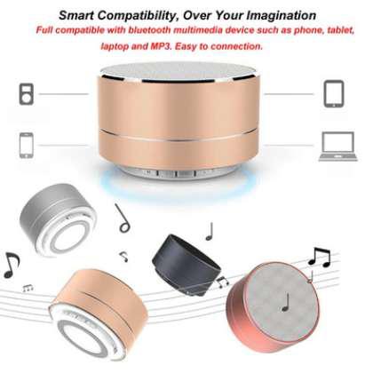 WG-BS04 Wireless Bluetooth Speakers LED Metal Steel Mini Portable Speaker A10