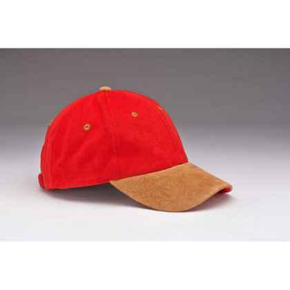 EC07 Heavyweight Brushed Cotton with Suede Peak TAN_RED