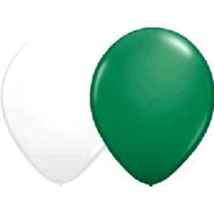 Balloons Standard 12" Green And White