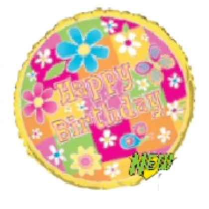 Foil Balloon HAPPY BIRTHDAY Flowers And Butterfly