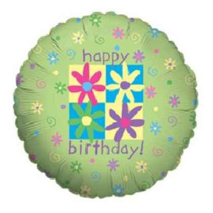 Foil Balloon HAPPY BIRTHDAY Flowers And Phrases