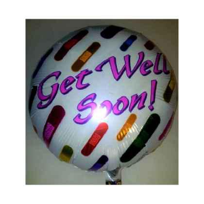 Foil Balloon 'GET WELL SOON' Round Multi Coloured' 18"