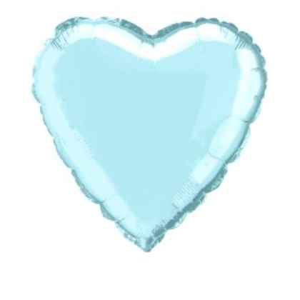 Foil Balloon Heart Solid Metallic Baby Blue