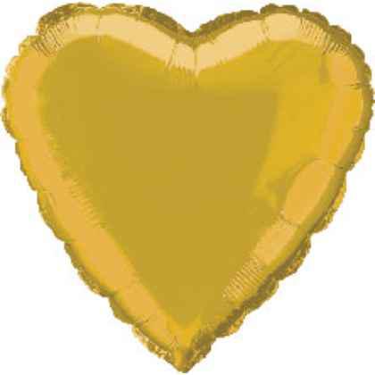 Foil Balloon Heart Solid Metallic Gold