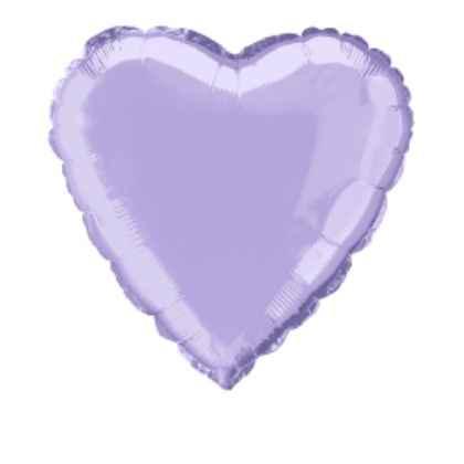 Foil Balloon Heart Solid Metallic Lavender