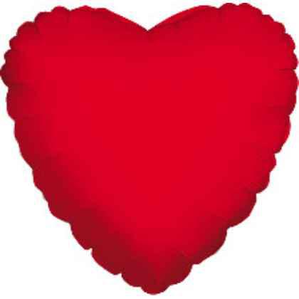 Foil Balloon Heart Solid Metallic Red