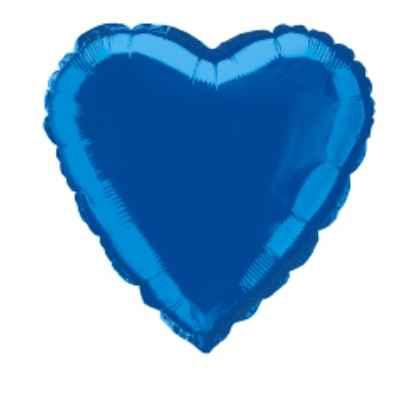 Foil Balloon Heart Solid Metallic Royal Blue