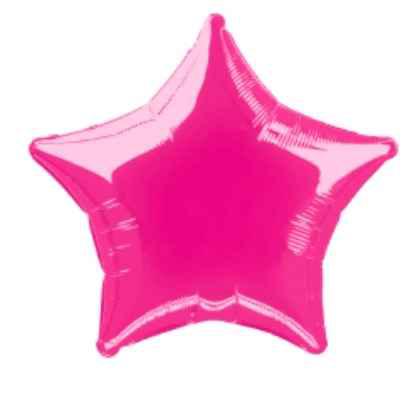 Foil Balloon Solid Metallic Hot Pink Star 
