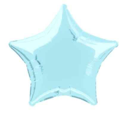 Foil Balloon Star Solid Metallic Baby Blue