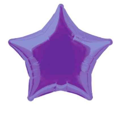 Foil Balloon Star Solid Metallic Deep Purple