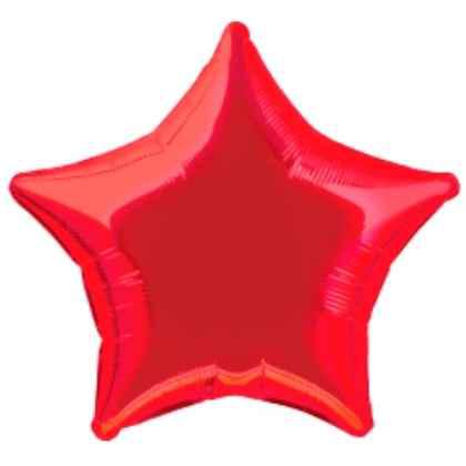 Foil Balloon Star Solid Metallic Red