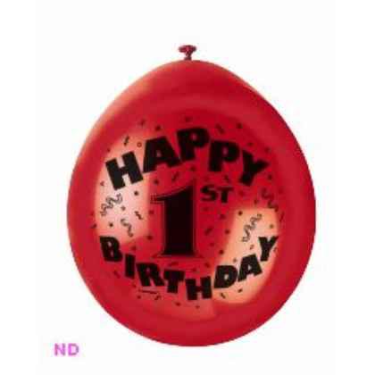 'HAPPY 1st BIRTHDAY' 9" Latex Balloons 
