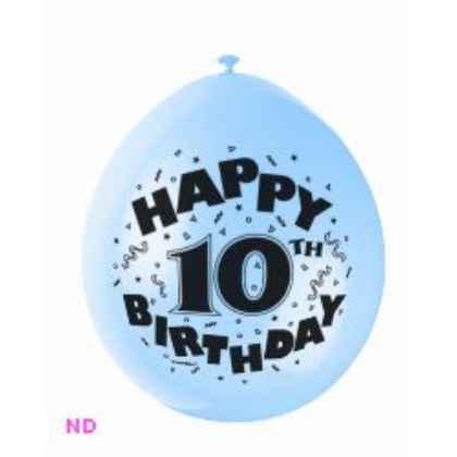 Balloons 'HAPPY 10th BIRTHDAY' 9" Latex Balloons