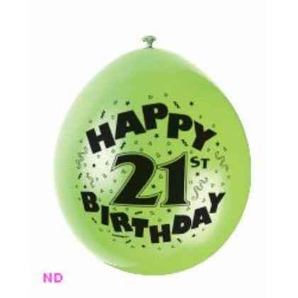 Balloons HAPPY 21st BIRTHDAY 9" Latex