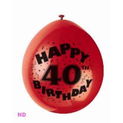 HAPPY 40th BIRTHDAY' 9" Latex Balloons (10)
