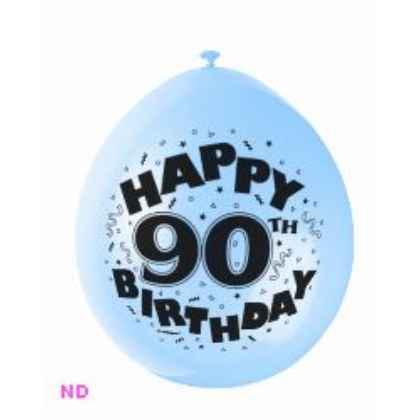 Balloons 'HAPPY 90th BIRTHDAY' 9" Latex Balloons (10)