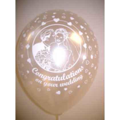 Balloons 'CONGRATULATIONS ON YOUR WEDDING' Ivory 12"