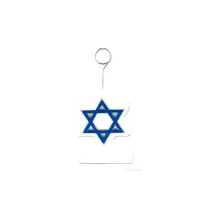 Balloon Weight/Photo Holder Star Of David Blue And White